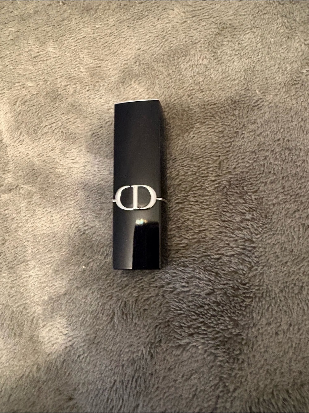 Dior Black Lipstick Case with Silver CD Emblem